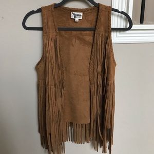 Suede fringe vest